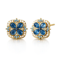 Blue Blossom Earrings Gold-plated