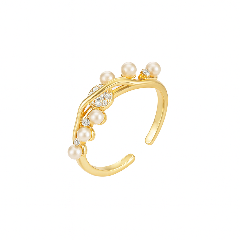 Lumi Pearl Ring Gold-plated