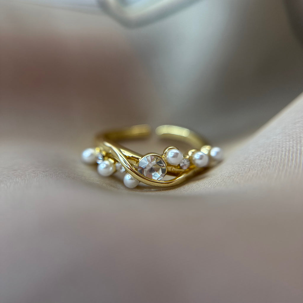 Lumi Pearl Ring Gold-plated