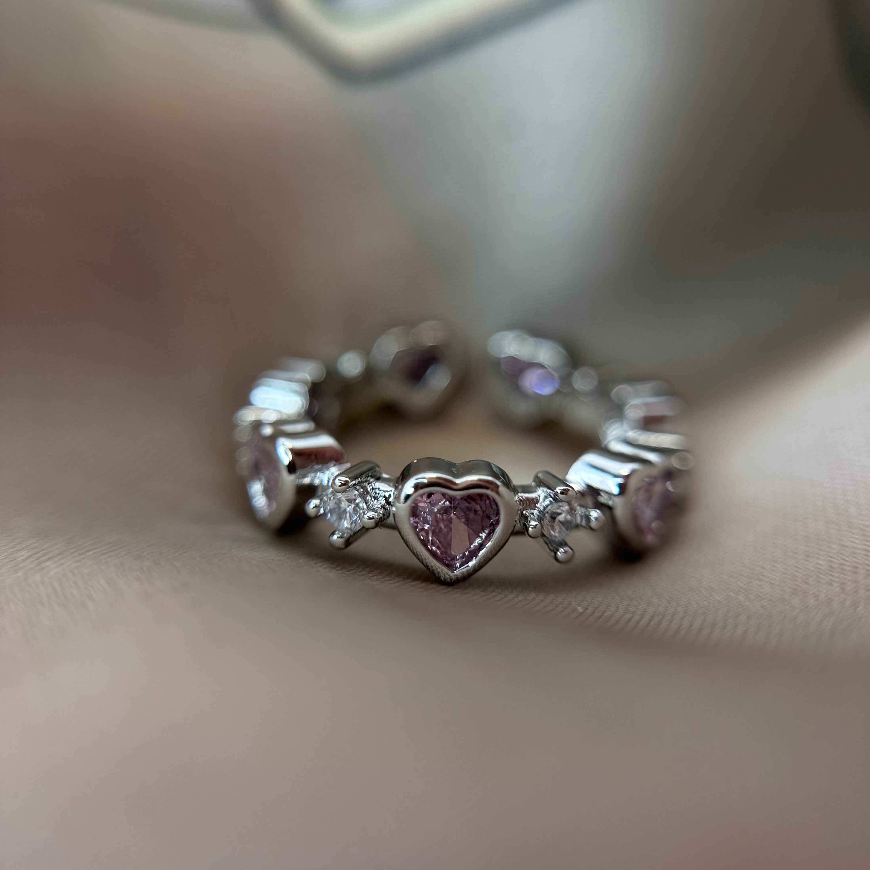 Pink Heart Ring 925Silver