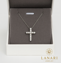 Crystal Cross Necklace 925Silver