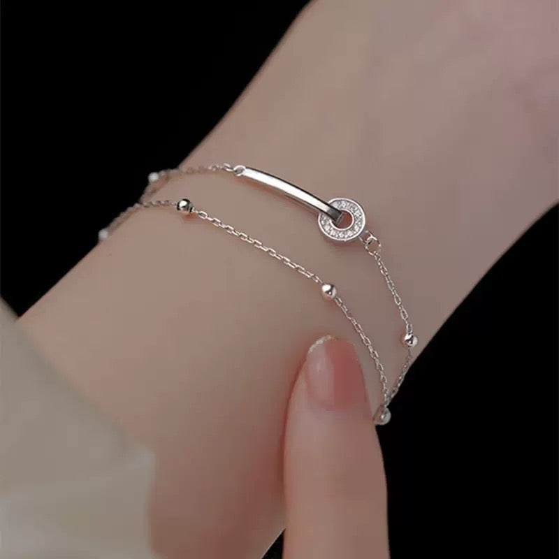 Crystal Circle Bracelet 925Silver