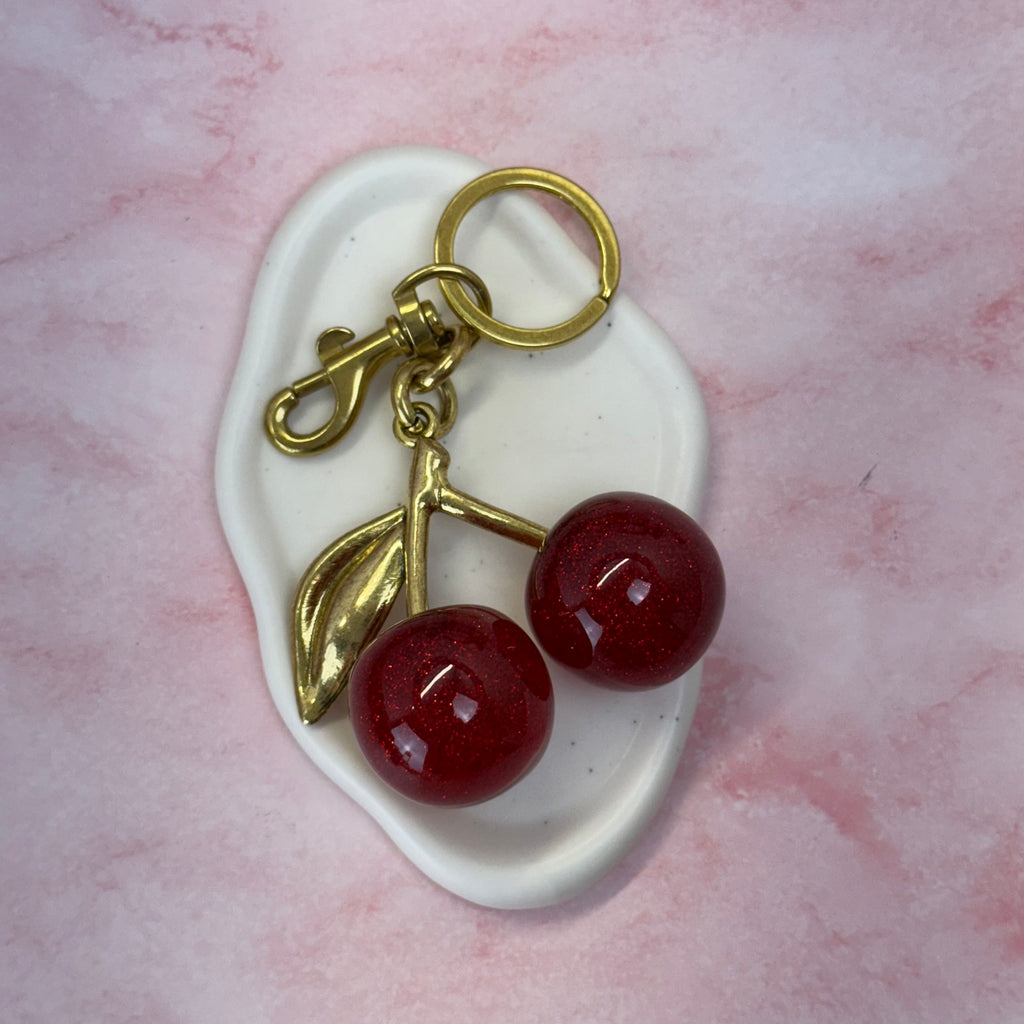 Cherry, Apple & Strawberry Bag Charms Set – Cute Keychain Accessories, Gift Ready Purse Charms