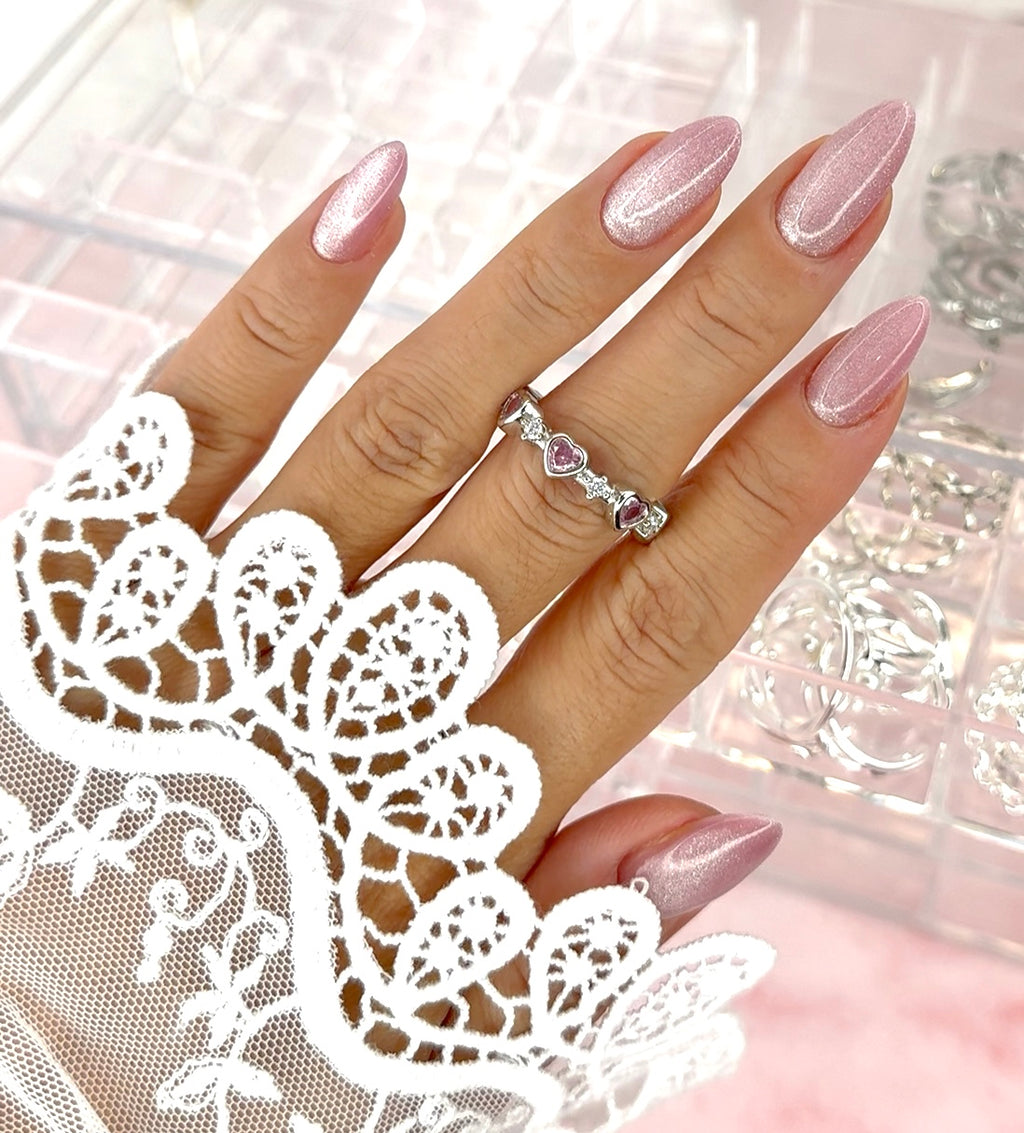 Pink Heart Ring 925Silver