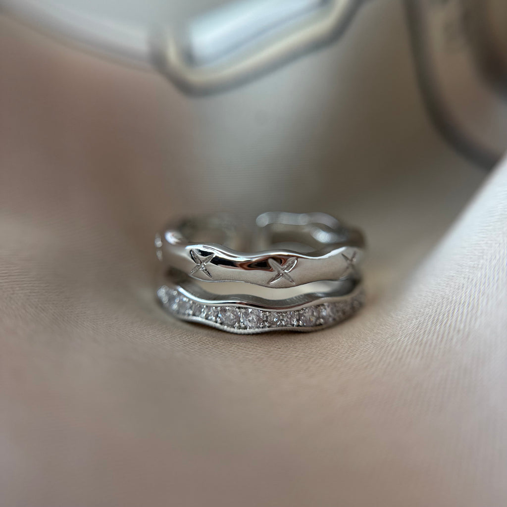 Star Wave Ring 925Silver