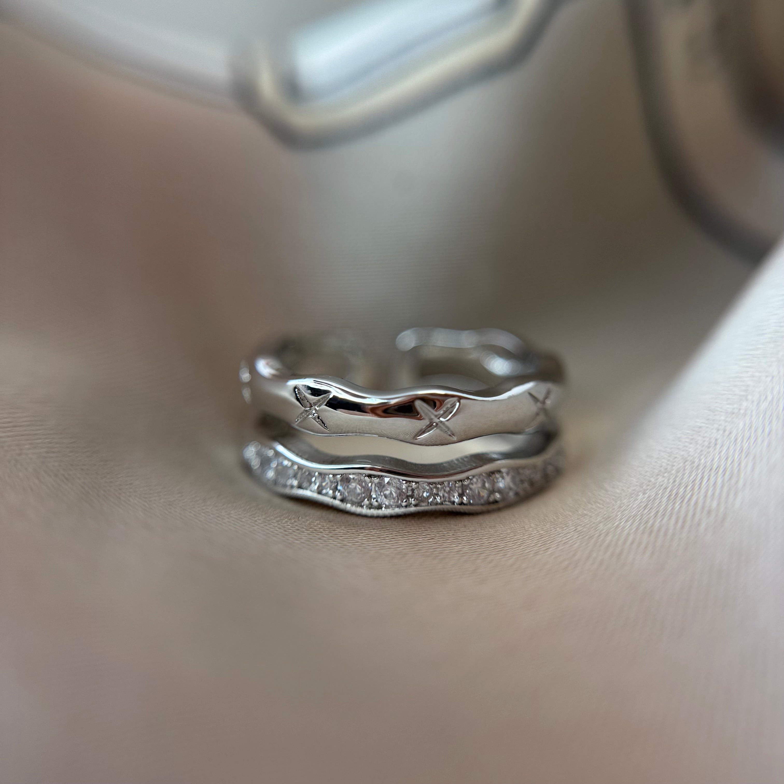 Star Wave Ring 925Silver