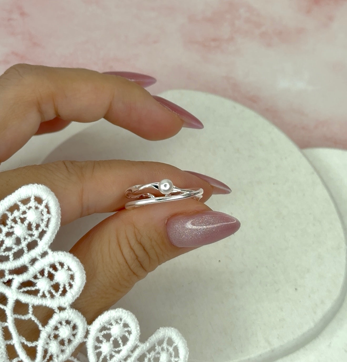 Pearl Twist Ring 925Silver