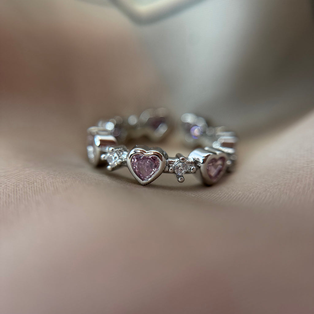Pink Heart Ring 925Silver