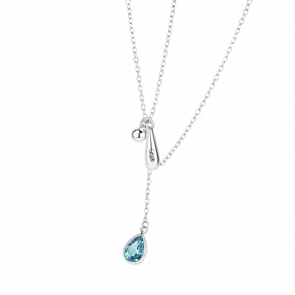 Aqua Drop Necklace 925Silver