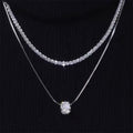 Layered Crystal Necklace with Slider Pendant – Elegant Fashion Jewelry