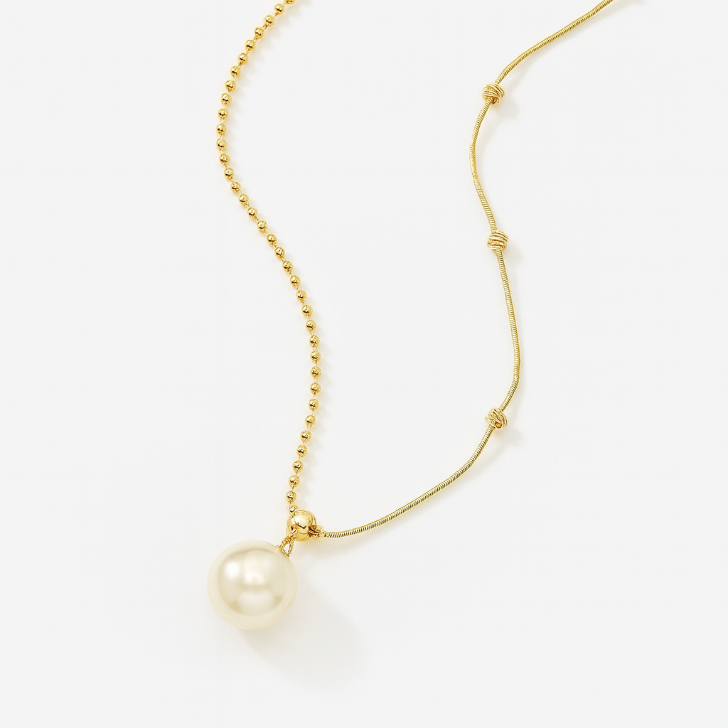 Golden Pearl Necklace Gold-plated