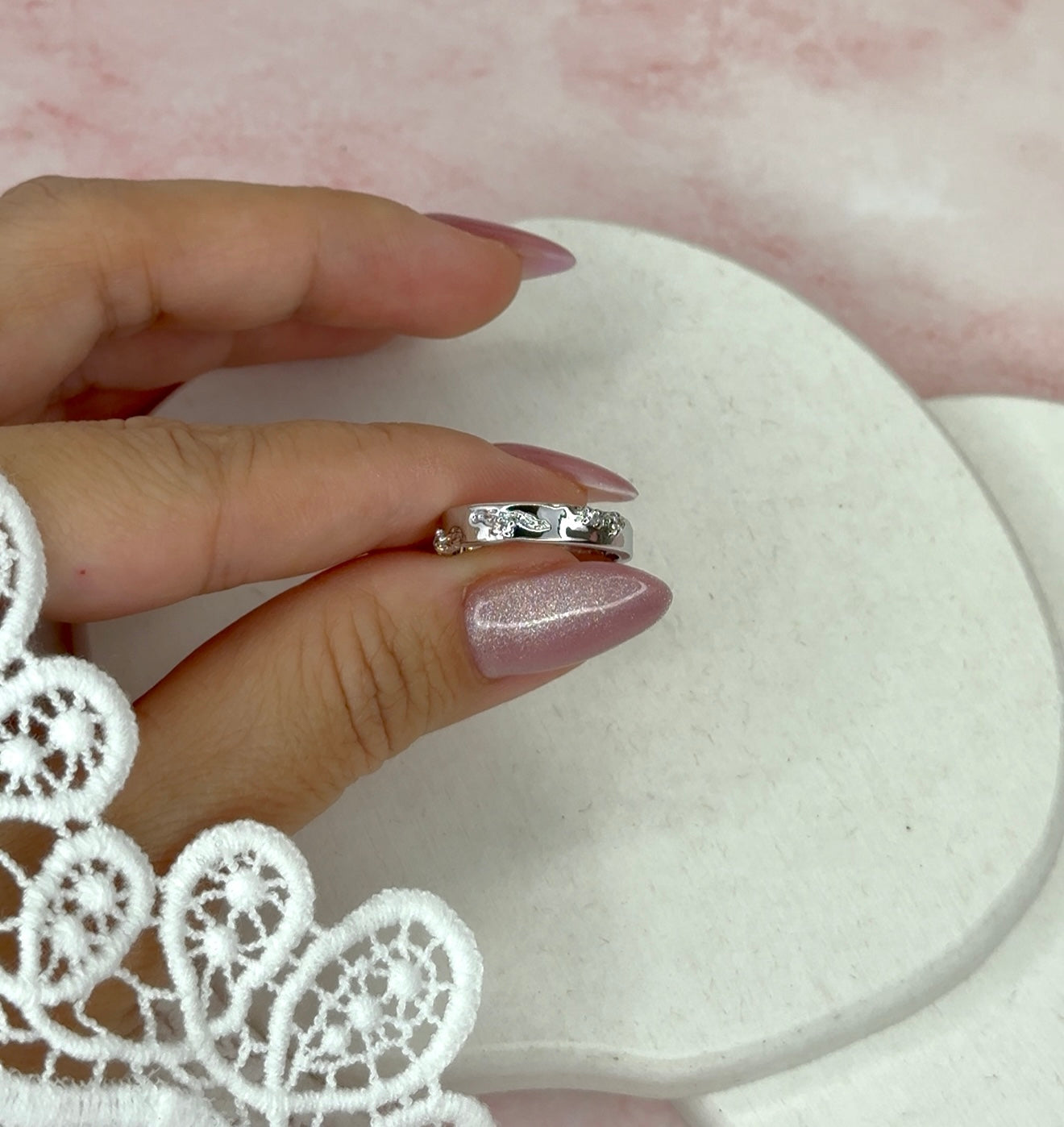 Crystal Band Ring 925Silver