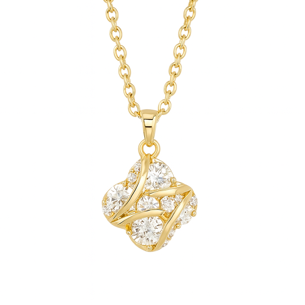 Radiant Clover Necklace 18k gold-plated